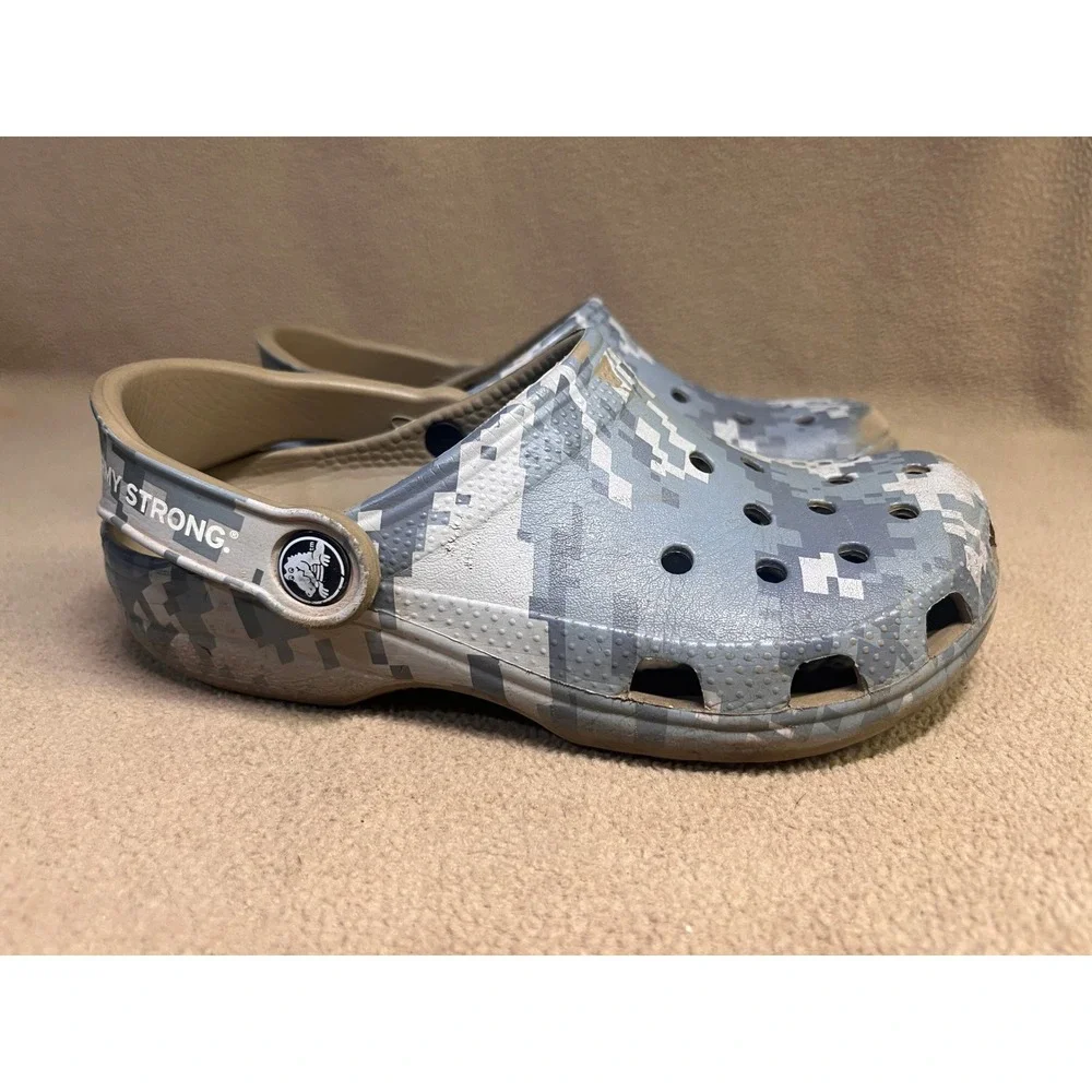 Crocs Classic Clog US Army Strong Digital Camo Gre Military Shoes Kids M1 W3